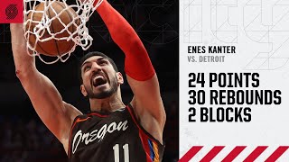 Enes Kanter 24 PTS TEAM RECORD 30 REBOUNDS Highlights  Trail Blazers vs Pistons [upl. by Avalsorim]