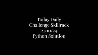 Skillrack DC 211024 Today Solution [upl. by Annetta623]