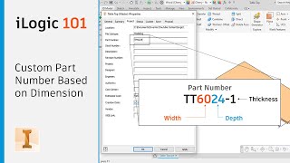 Autodesk Inventor  iLogic Basic  Custom Part Number Based on Dimension [upl. by Emmaline845]