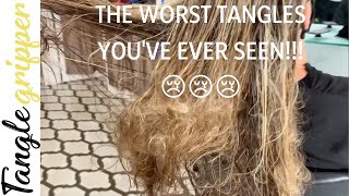 How to effectively detangle MATTED TANGLED KNOTTED hair easily [upl. by Nahtannhoj468]