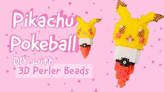 PIKACHU  Pokeball 3D Perler Cone  DIY Tutorial Perler Bead HowTo Build [upl. by Aidiruy]