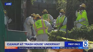 Cleanup at trash house in Fairfax District underway [upl. by Janeczka764]