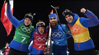 JO 2018  Fourcade dans lhistoire les Français engrangent les médailles [upl. by Alleram]