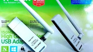 TPLink WIFI USB Adapter TLWN722N Unboxing amp Review 2016 [upl. by Nemzaj]