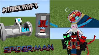 SpiderMan AddonMods For Minecraft PE  10 Suits 119 [upl. by Marguerite]