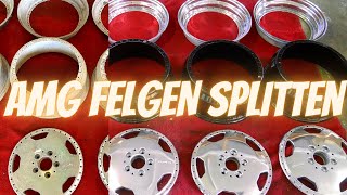 How to AMG Felgen splitten reparieren und aufbereiten  hochglanzverdichten Restauration  500pat [upl. by Crandale19]