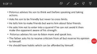 Polonius Advice to His Son by William Shakespeare [upl. by Ileak]