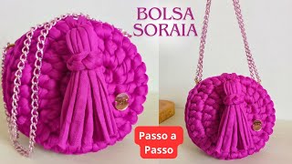 Bolsa redonda em fio de malha crochê Bolsa Boho [upl. by Selestina999]