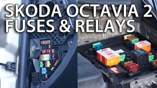 Where are fuses and relays located in Skoda Octavia II [upl. by Sisxela]