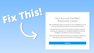 How to Fix quotYour Account Has Been Temporarily Lockedquot on Instagram [upl. by Alejo]