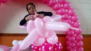 Tutorial Minnie Mouse balloon columnstandee lifesize [upl. by Hannasus]