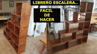 COMO HACER LIBREROESCALERA de madera de pino fácil y rápido [upl. by Itoyj]