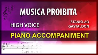 Musica Proibita  Karaoke  Gastaldon  High voice [upl. by Neehsar39]