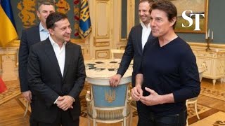 Tom Cruise meets Ukrainian president Volodymyr Zelenskiy [upl. by Aranahs]