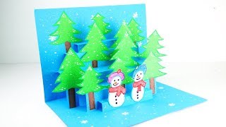 3D Christmas Pop Up card  Christmas Pop Up Greeting Card Tutorial Easy DIY [upl. by Anoiuq]