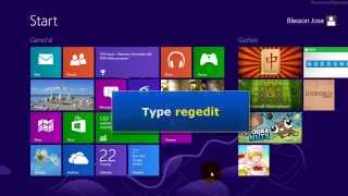 Windows 8  How to open registry editor regedit [upl. by Nylodnarb]