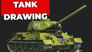 Tank Drawing Tutorial Step By Step  DIY Art By Haris [upl. by Jacenta]