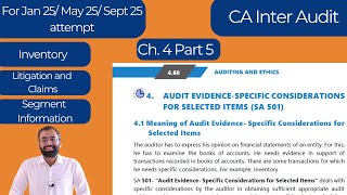 SA 501  CA Inter Audit Ch 4 Part 5  ICAI Module  For Jan 25 May 25 Sept 25 attempt [upl. by Barlow]