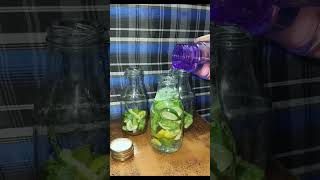 Detox water recipe for weight loss  cucumber 🥒lemon 🍋mint 🌿 weightloss detoxwater viralmyvideo [upl. by Arutak]