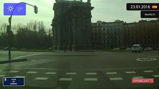 Driving through Madrid Spain from Barrio de Salamanca to Arganzuela 23012016 [upl. by Eesyak]