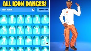 ALL ICON SERIES DANCES amp EMOTES IN FORTNITE 317 [upl. by Epolulot]