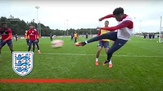 Chalobah cheeky nutmegs amp Akpom volleys in England U21 training  Inside Training [upl. by Carrie]