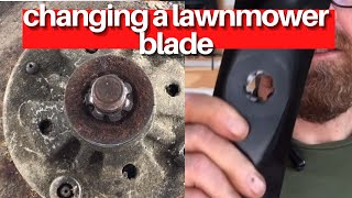 Lawnmower Blade Replacement  John Deere LA115 Blade Removal amp Replacement [upl. by Naraa]