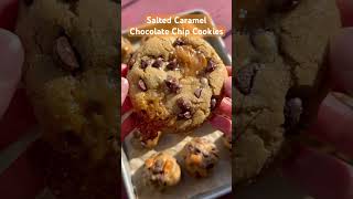 Salted Caramel Chocolate Chip Cookies 🥳 shorts cookies [upl. by Learrsi]