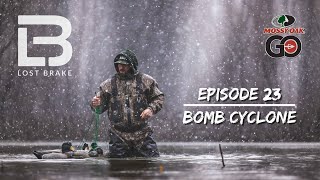 Duck Hunting the Mississippi River  Stranded on the island  Episode 23  The Bomb Cyclone [upl. by Nairbo]