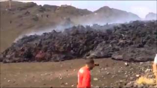 Fogo Eruption 2014 Lava covering the road [upl. by Itirp873]