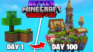 I Survived 100 Days in Better Minecraft SKYBLOCK [upl. by Reinwald]