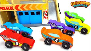 Genevieve Teaches Kids with Colorful Cars and Parking Deck [upl. by Alanah]