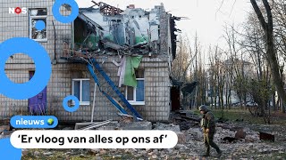 Aanval op Oekraïne met 75 drones [upl. by Dnob]