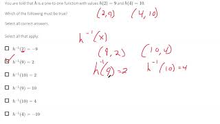 Verify inverse function ordered pairs [upl. by Ona]