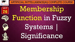 L76 Membership Function in Fuzzy Systems  Significance Artificial Intelligence Lectures [upl. by Lechar]