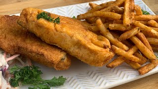 Crispy Beer Battered Fish and Chips Recipe [upl. by Linnet]