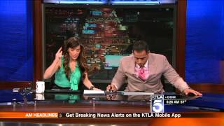 KTLA St Patricks Day Earthquake 3172014 [upl. by Blondy]