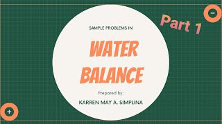 Hydrology Water Balance Sample Computation Part 1  Karris Vlogs [upl. by Jerrine]