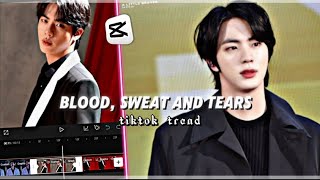 JIN  BLOOD SWEAT AND TEARS  EDIT TUTORIAL CAPCUT TUTORIAL  SIMPLE TUTORIAL kpop bts jin [upl. by Nidnarb]