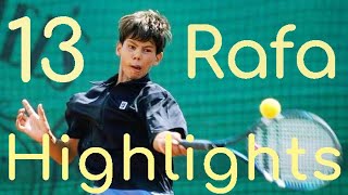 Kid Rafa Nadal 13 years old junior match highlights Andy Murray watches [upl. by Lagas]