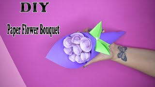 How To Make Paper Rose Flower Bouquet  DIY  Paper Craft [upl. by Inaboy]