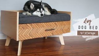 How to Build A Modern DIY Dog Bed With Storage [upl. by Shelby]