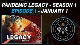 Pandemic Legacy Season 1 Ep 1 January Playthrough  Board Game Spoilers [upl. by Akienaj822]