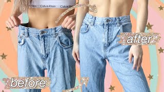 10 ways to alter oversized jeans how to to take in  downsize [upl. by Macur957]