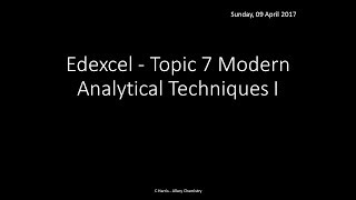 EDEXCEL Topic 7 Modern Analytical Techniques I REVISION [upl. by Enrev423]