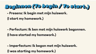 Deel 3 Leer Nederlandse werkwoorden met voorbeelden Presens Perfectum İmperfectum  Learn Dutch [upl. by Fesuoy]