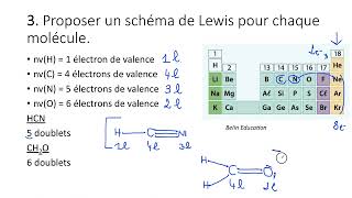 Exercice  déterminer la structure de Lewis dune molécule [upl. by Harness683]