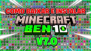 COMO BAIXAR E INSTALAR ADDON BEN 10 V 70 NO MINECRAFT PE NO CELULAR  FACIL E RAPIDO [upl. by Neirb]