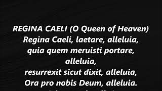 REGINA CAELI Coeli O Queen of Heaven Song Lyrics words text Easter laetare alleluia May Crown [upl. by Dera]