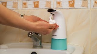 Alfawise AD  1806 Automatic Foaming Soap Dispenser work demonstration [upl. by Korten]